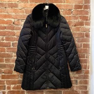 1 Madison Luxe Outwear Fox Fur Collar Coat